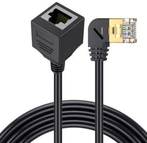 Wonderwires Cat 8 SuperSpeed 40 Gbps RJ45 Ethernet Left Angled Extension Cable - Picture 1 of 5