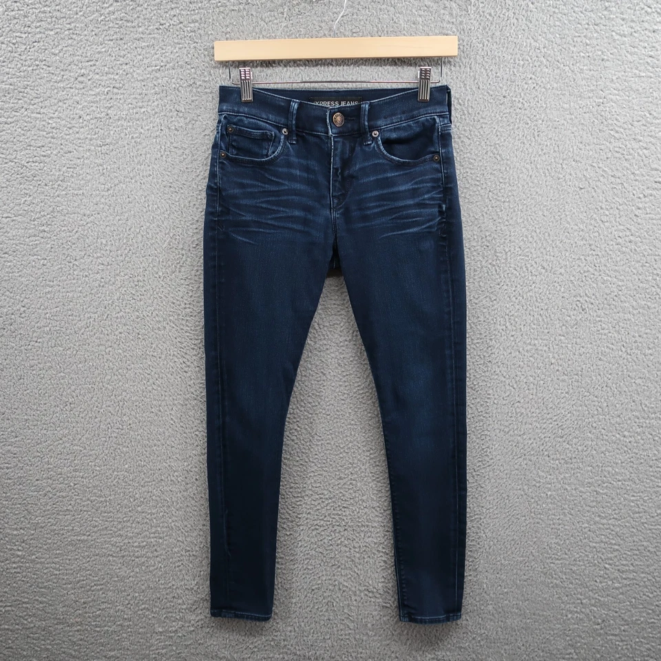 Express Leggings Womens 0S Blue Jeans EXP Super Soft Mid Rise Stretch 25x28 - Image 1 of 4