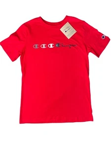 Champion Youth Short Sleeve Logo Red T Shirt Size Large New With Tags - Picture 1 of 4