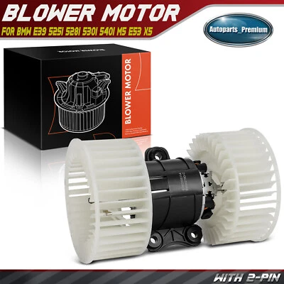 Motor soplador de aire acondicionado con jaula de ventilador para BMW E39 525 528i 530i 540i M5 X5 E53 64118385558 Foto 1 de 4