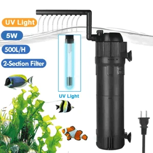 Filtro de acuario 5 en 1 germicida esterilizador UV sumergible pecera bomba de oxígeno - Imagen 1 de 13