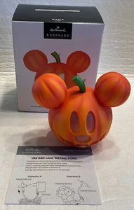 Hallmark Disney Ornament MYSTERIOUS MICKEY MOUSE JACK-O-LANTERN Lights NEW - Picture 1 of 21