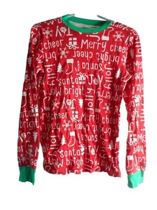 Holiday Santa Merry Langarm T-Shirt rot weiß grün Oberteil Gr. M Carter's Erwachsene - Bild 1 von 3