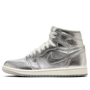 Womens Nike Air Jordan 1 Retro High Og Metallic Silver Size 11.5/10M FN7249-001 - Picture 1 of 7