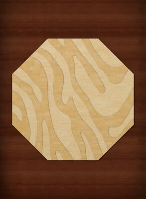 Yellow Swirls Lines Stripes Transitional Area Rug Animal Print DV2 - Image 1 of 2