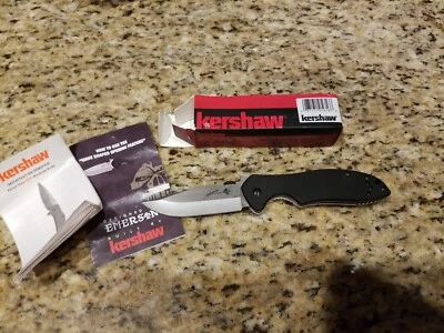 Navaja de bolsillo plegable Kershaw 6034D2 Emerson CQC-6K Bead Blast con mango negro G10 Foto 1 de 4