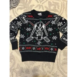 KIDS Star Wars Darth Vader Ugly Christmas Sweater Holiday Knit Pullover 2T - Picture 1 of 4