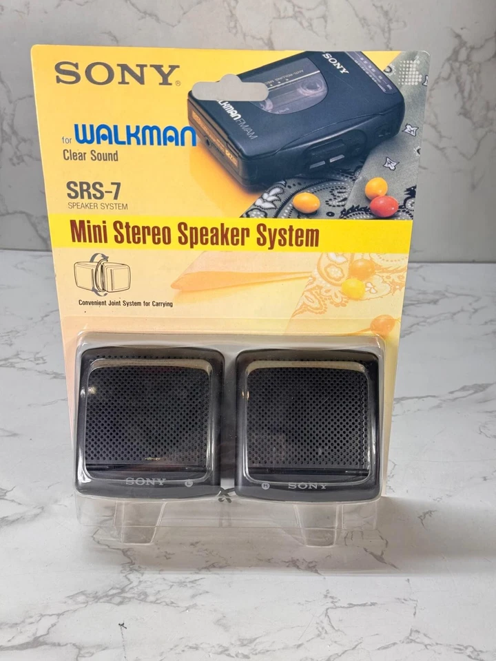 Sistema de altavoces Sony SRS-7 para Walkman Clear Sound Mini sistema de juntas NUEVO SELLADO Foto 1 de 4