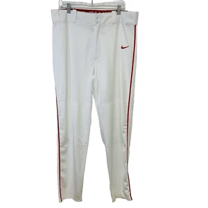 Nike Dri-Fit Baseball Sweatpants Men Large SwingMan Sports White Red Logo Active - Picture 1 of 16