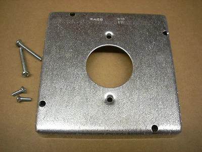 Hubbell Raco 887 4-11/16" Square Cover Raised 1/2" for 20Amp Receptacle New