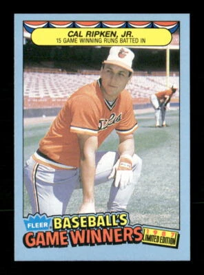 Cal Ripken, Jr. 1987 Fleer Baseball's Game Winners #37 Baltimore Orioles - Image 1 of 2