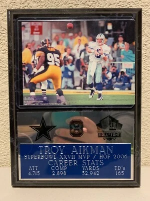 Placa Troy Aikman 6x8 Dallas Cowboys Foto 1 de 3