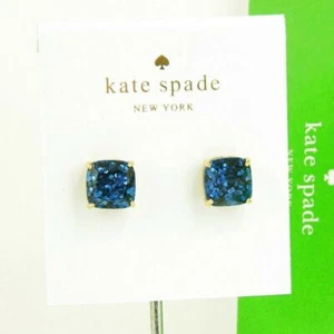NWT Kate Spade square glitter studs earring $32 Dark Navy Blue Mini - Picture 1 of 5