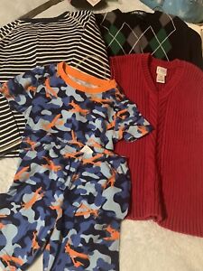 Boys Lot Of 4 Size 8 Sweater/Vest Top And PJs