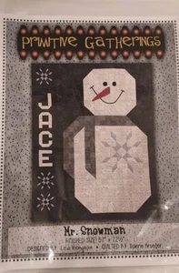 "Mr. Snowman" Quiltmuster primitive Raffungen von Lisa Bongean 57"x72,5" Finish - Bild 1 von 2