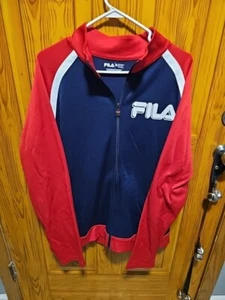 Fila Sport Men's Size 2xl Long Sleeve Full Zip Warm-up Jacket Red White Blue - Picture 1 of 6