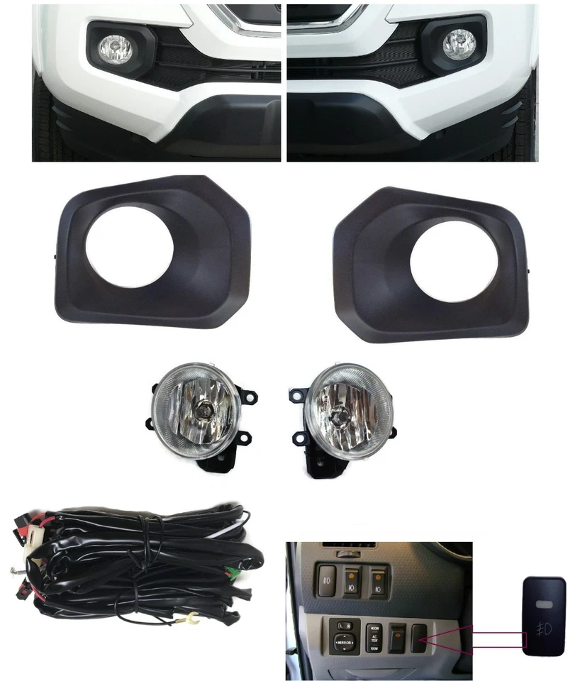 NEW FOG LIGHTS LAMPS KIT FITS FOR TOYOTA TACOMA 2016-2023 SR SR5 SAME AS OE - Image 1 of 4