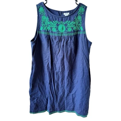 J.Crew Embroidered Navy Blue Sleeveless Dress - Size S - Image 1 of 4
