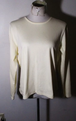 L.L. Top de manga larga de algodón BEAN beige Supima para mujer talla XL regular Nuevo sin etiquetas Foto 1 de 4