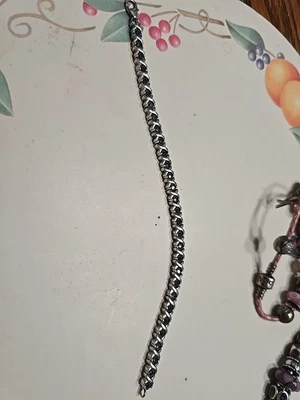 Tênis prata esterlina diamante preto XO 8" - Imagem 1 de 2