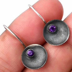 Natürlicher Amethyst - Brasilien 925 Sterling Silber Ohrringe Schmuck E-1241 - Bild 1 von 5