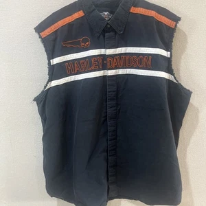 Harley Davidson Hombres Azul Marino, Naranja, Blanco Camisa Abotonada Chaqueta Talla 3XL - Imagen 1 de 12