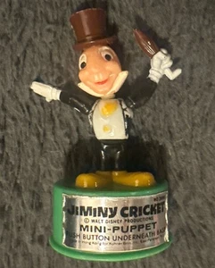 Walt Disney Productions Jiminy Cricket Push Button By Kohner Bros Mini Puppet - Picture 1 of 8