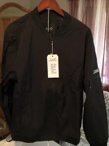 FoxQ Mens Lightweight Waterproof Windproof Bomber Jacket Size L Large Black NWT - Picture 1 of 9