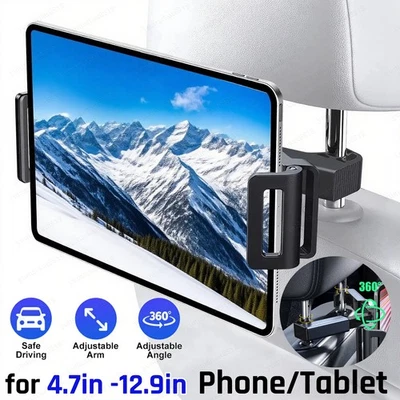 360° Car Back Seat Headrest Holder Mount for iPad Tablet Phone Samsung Universal - Image 1 of 4