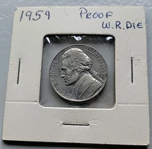 1959 Jefferson Nickel. Package Says Proof. W. R. Die. - Picture 1 of 3