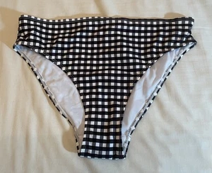 Ladies Simply Be Black & White Check Bikini Bottoms Size 14 - Picture 1 of 3