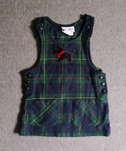 Vintage Blackwatch Tartan Dress Girls Size 4 Plaid Wool Scottish Terrier USA - Picture 1 of 7