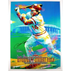 Pete Rose Autographed/Signed Cincinnati Reds 24x18 Lithograph Beckett 59176 - Picture 1 of 4