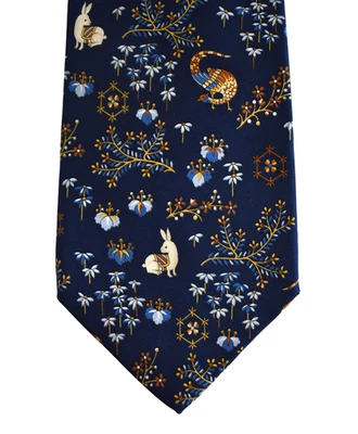 Corbata para hombre Salvatore Ferragamo estampado animal/floral 100 % seda Foto 1 de 4