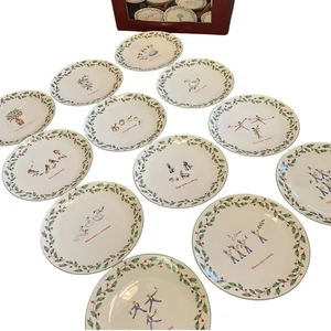 Lenox 12 Días de Navidad Juego de 12 Platos de Postre Decorativos Fiestas LEER - Imagen 1 de 20