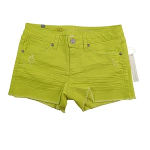 Pantalones Cortos de Jean Lauren Conrad Denim Para Mujer Talla 2 Lima 3" Tiro Medio Corte Envejecido - Imagen 1 de 11