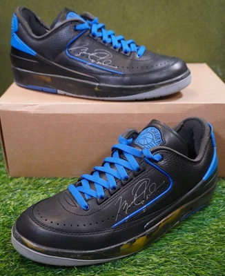 Off-White x Air Jordan 2 Retro SP Baixo 'Black Varsity Royal' (Tamanho 9) DJ4375-004 - Imagem 1 de 4