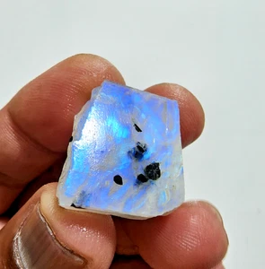 47 Crt Rare White Rainbow Moonstone Power Blue Fire Rough Loose Gemstone Jewelry - Picture 1 of 9
