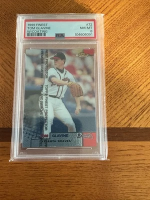 1999 年 Topps Finest - Tom Glavine #72 带涂层 PSA 8 — 第 1/2 张图片