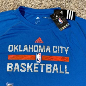NWT Oklahoma City Thunder Blue Climalite Practice Warm Up Men's Shooting T-Shirt - Picture 1 of 4