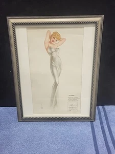 VARGAS FRAMED NOVEMBER 1942 PINUP WWII SEXY BOMBER ESQUIRE CALENDAR PAGE! - Picture 1 of 6