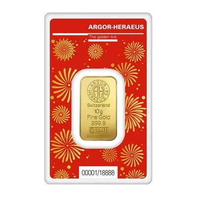 2024 Argor Heraeus Year of the Dragon 10g Gold Bar - Image 1 of 3