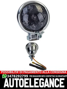 ⭐Luz trasera LED universal para motocicleta estilo Bates cromado ahumado con E-M - Imagen 1 de 4