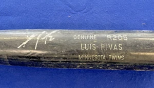 Murciélago autografiado usado de juego LUIS RIVAS MINNESOTA TWINS CERTIFICADO DE AUTENTICIDAD - Imagen 1 de 6