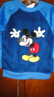Conjunto de pijama azul Mickey Mouse lã tamanho 4 Disney Store novo com etiquetas - Imagem 1 de 3