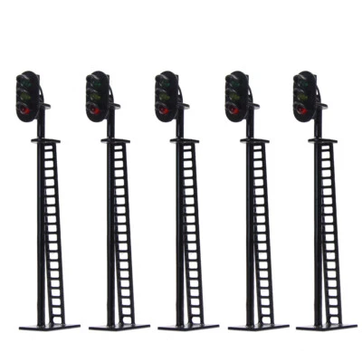 5pcs Model Railway 1:76 Block Signals G/Y/R OO Scale 8.2cm 12V Led JTD02 - Image 1 of 4