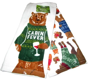 RUSTIC/LODGE Kitchen Towel Set ~16.5" X 26" ~  CABIN FEVER ~ 2 DESIGNS - Picture 1 of 2