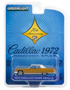 1:64 GreenLight *ANNIVERSARY SERIES 14* GOLD 1972 Cadillac Coupe DeVille - Picture 1 of 1