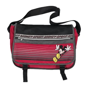 Vintage 90er Mickey Unlimited Messenger Bag rot schwarz Reise Laptop Schule Disney - Bild 1 von 14
