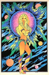 Space Girl Poster Schwarzlicht von 1975 Replik 13 x 19" Fotodruck - Bild 1 von 1